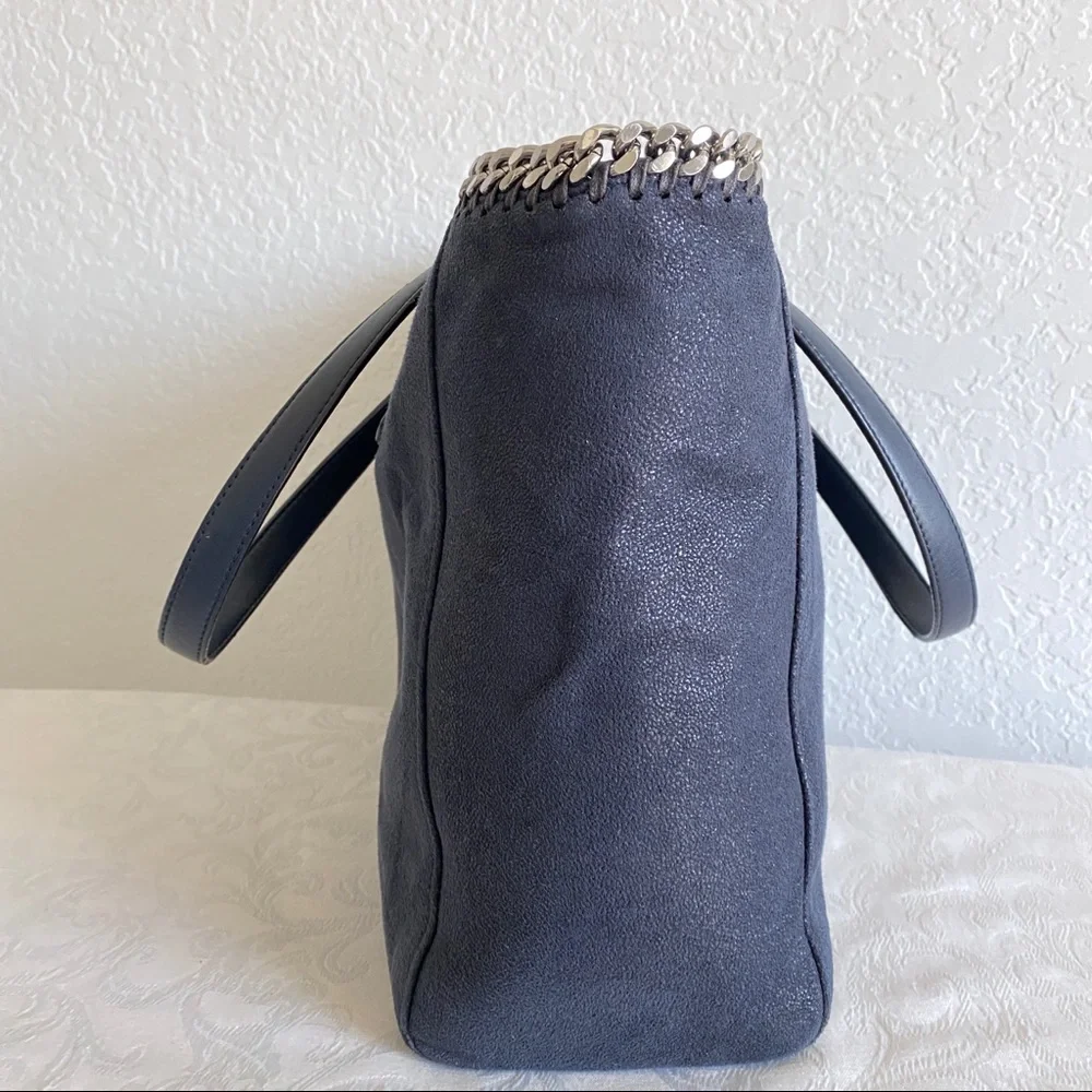 Stella McCartney navy Falabella Shaggy Deer Tote Bag